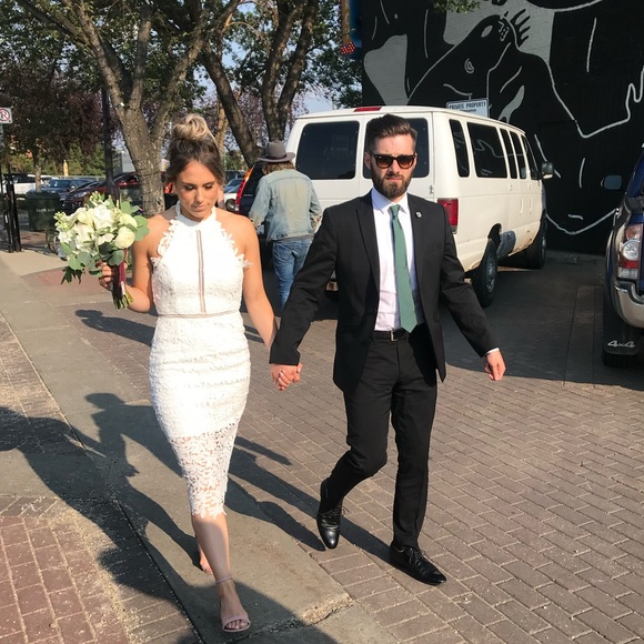 Lulus white high neck midi dress - Picture 7 of 8